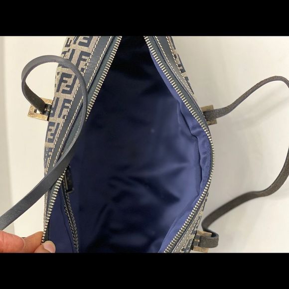 Vintage Fendi Zucchini Monogram Blue Canvas Bag - Picture 5 of 8
